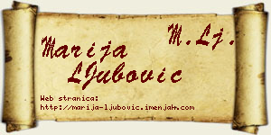 Marija LJubović vizit kartica
